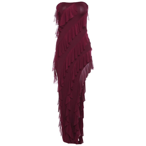 2024 Summer Trend Skinny Women's Fashion Tube Top Backless Split Tassel Dress Birthday Party Clubwear – Image 9